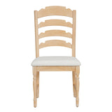 TOPMAX Vintage Traditional 4-Piece Upholstered Dining Chairs, Serrated Dining Backs, Natural N717P170412A
