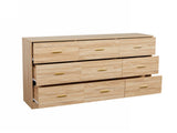 Modern Natural 9-Drawer Dresser for Bedroom - Ample Storage Wide Chest of Drawers, Sturdy & Safe W1785P221010