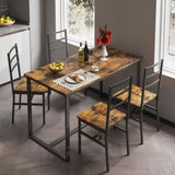 Five-piece set table and chair with backrest, industrial style, solid structure W57868875