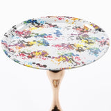 Mermaid Tail End Coffee Table Round Side Table, Modern Metal Pedestal Table, Minimalist Accent Table W2664P232835