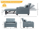 3-in-1 Convertible Sleeper Chair, Pull Out Sofa Bed with 3-Level Adjustable Backrest, USB & Type-C 50543043