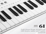 GEP-110 61 Key Lighting Keyboard with Piano Stand, Piano Bench, Built In 74222726