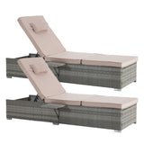 OUTDOOR SOFA PE RATTAN FURNITURE DECK CHAIR GRAY RATTAN W874P146993