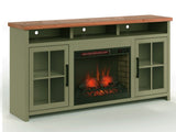 74 inch Fireplace TV Stand Console for TVs up to 85 inches, Minimal Assembly, Sage Green and B108P160246