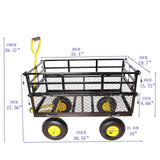 Wagon Cart Garden cart trucks make it easier to transport firewood YellowBlack W22784162