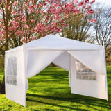 ZNTS 3 x 3m Four Sides Portable Home Use Waterproof Tent with Spiral Tubes White 51280911