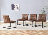 4 Ergonomic Brown Technology Fabric Dining Chairs, Perfectly Blending Comfort And Simplicity. A Box W1512P414471