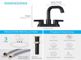 Bathroom Faucet 2 Handle 4 Inch Centerset Bathroom Sink Faucets 3 Hole with Pop Up Drain and Water 52335256