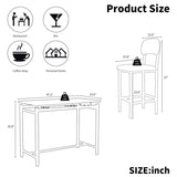 Kitchen Table Set, Dining Table and Chairs for 2, 3 Piece Dining Room Table Set with 2 Upholstered W578P150070