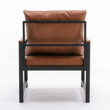 ZNTS Furniture,Modern Faux Leather Accent Chair with Black Powder Coated Metal Frame, Single Sofa for 77450041