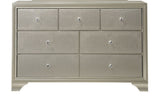 1pc Modern Glam Style Champagne Finish Glam Seven Drawer Dresser Embossed Crocodile Pattern Wooden B011P217892