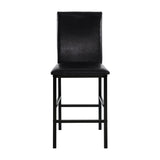 ZNTS Metal Frame Counter Height Chairs Set of 4 Brown Faux Leather Seat Black Metal Finish Dining Chairs B01146335