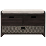 ZNTS TREXM Storage Bench with Removable Basket and 2 Drawers, Fully Assembled Shoe Bench with Removable WF199578AAB