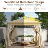 TREXM 10x10 Outdoor Gazebo Tent with Double Roofs, Patio Gazebo with Mosquito Netting, Patio Canopy N715P261156A