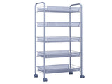 Honeycomb Mesh Style Five Layers Removable Storage Cart Silver 78183712