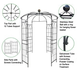 ZNTS Metal Garden Arch Iron Garden Arbors Gazebo Dia81.3'' x 114.2'' High Birdcage Shape Pergola Pavilion 13516553