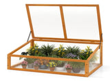 37" x 25 x 16 Wooden Cold Frame Greenhouse with Adjustable Polycarbonate Roof, Portable Mini Hot 69295096
