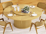 55-inch round dining table for six, featuring a double-tiered storage rack and a rotating tabletop W1162P357242