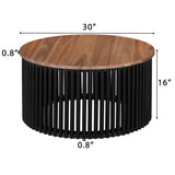 ACACIA SOLID WOOD COFFEE TABLE,NATURAL & BLACK COLOR N770P269893N
