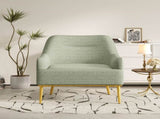 Modern Accent Chair Upholstered Armchair Single Sofa Chair with Curved Backrest and Gold Metal Legs N763P360684F