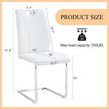 White PU Dining Chair Set.Uniquely designed white dining chairs. PU material, paired with silver W2920P225023