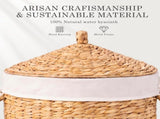 Round Laundry Hamper with Lid, Woven Natural Water Hyacinth Laundry Hamper 81309200