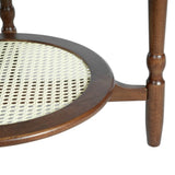 Mid-Century Style Coffee with Petal Shape and White Crackle Pattern Glass, 2-Tiered Coffee N735P291422D