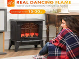 Electric Fireplace Stove, 18" Freestanding Fireplace Heater with Realistic Flame, Overheating 86361169