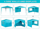 6.5X6.5FT Two Doors & Two Windows Practical Waterproof Right-Angle Folding Tent Lake blue 84886364