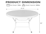 31.5 Inch Round Folding Table, Heavy Duty Plastic Foldable Cocktail Bistro Table, Easy 24201242