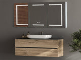 LED Bathroom Wall Cabinet, 3 Door Bathroom Mirror Cabinet, white 13234989