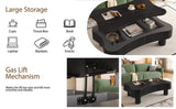 Lift Top Coffee Table for Living Room 42" - Fluted Panel Hidden Storage, Silent Hydraulic Lift, W1445P317474