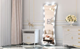 Hollywood Full Length Mirror with Lights Full Body Vanity Mirror with 3 Color Modes Lighted Standing W708P235365