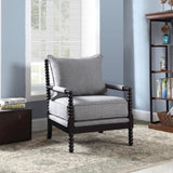 ZNTS Grey and Black Removable Back Accent Chair B062P145653