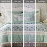 9 Piece Cotton Percale Comforter Set Aqua King B03596965