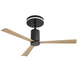 52 Inch Modern Flush Mount Ceiling Fan with led light and Remote Control, 3 ABS Blades Noiseless W882P195911