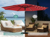10 ft Outdoor Patio Umbrella with Solar LED Lights, WeatherResistant Camping & Yard Umbrella with 42565216