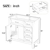 ZNTS 36" Bathroom Vanity without Sink, Cabinet Base Only, Bathroom Cabinet with Drawers, Solid Frame and WF296707AAC