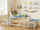 5-piece children's patio table and chair set , 29.5 inches, blue-khaki, light 78524061