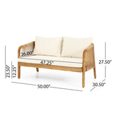 4-Pieces Acacia Wood Patio Furniture, Outdoor Furniture with Coffee Table, Patio Conversation 72408.00LBGE