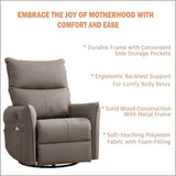 PU Rocking Chair,360&deg Swivel Nursery Rocking Chair,Glider Chair,Modern Small Rocking Swivel W1028115302