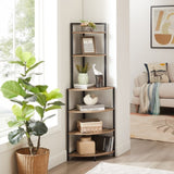 ZNTS 6-Tier Corner Open Shelf Modern Bookcase Wood Rack Shelving Unit,Plant Album Trinket Sturdy Stand 80589670