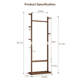 ZNTS Coat Racks solid wood hanger 23.6* 11*64.1in Solid environmental protection easy to assemble W2987P225473