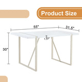 Industrial rectangular MDF Cream style dining table for 4-6 people with 1.5 inch thick MDF top and W1151P195673