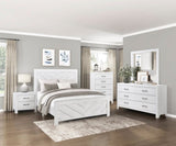 Contemporary White Finish Queen Size Panel Bed Wooden Bedroom Furniture 1pc, Bed in a Box B011P250483