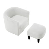 Swivel Accent Chair 360&deg Comfy Recliner Corduroy Arm Chair Single Sofa with Ottoman for Living Room W2582P179929