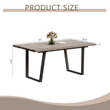 Simple and modern design, 6-person dining table, 62.9-inch rectangular wooden dining table, perfect W1727P241145