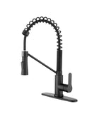 Matte Black Kitchen Faucet with Soap Dispenser Single Handle Kitchen Sink Faucet with Pull Down T3177P277522