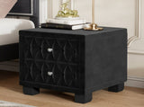 Elegant Velvet Nightstand with 2 Drawers and Crystal Handle, Storage Bedside Table with 94999948