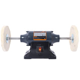 Extra long 8-Inch Electric Polisher Benchtop Buffer Grinder -4 Pole motor Includes 4PCs 80Ply Thic W465P191957